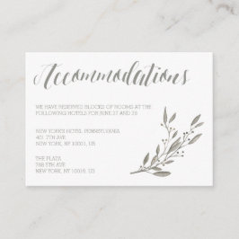Cartões de Alojamento de Casamento Elegante Cinza