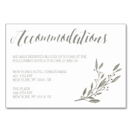 Cartões de Alojamento de Casamento Elegante Cinza