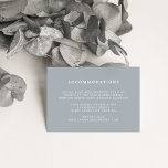 Cartões de Alojamento de Hotel Blue Slate<br><div class="desc">Essas cartas são projetadas para combinar com nossa coleção de casamento Chiffon, e são uma maneira elegante e discreta de informar os hóspedes sobre qualquer hotel recomendado, código de grupo ou descontos de reserva. O design simples apresenta o texto personalizado num fundo de cinza azul de ardósia. Cartões invertidos a...</div>