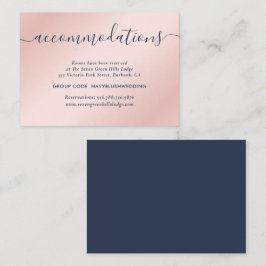 Cartões de alojamento de hotel Blush Blush marinho