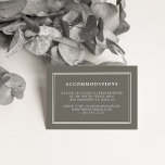 Cartões De Alojamento De Hotel Dusty Olive Wedding<br><div class="desc">Vire essas cartas para o seu casamento,  para que os convidados saibam de qualquer hotel ou código de grupo,  junto com informações de contato do hotel. Cartões verdes ricos em azeitona apresentam simples inscrições em blocos brancos. Coordena-se com o nosso convite de casamento Greenery.</div>