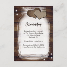 Cartões de Alojamento de Madeira Rustic Mason Jar 