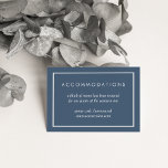 Cartões de alojamento do Marinho e do Cream Hotel<br><div class="desc">Vire essas cartas para seus convites para deixar os convidados da cidade saberem de qualquer acordo de hotel ou códigos de grupo. Cartões azuis enfumaçados,  marinhos empoeirados apresentam elegantes carateres cremes em blocos modernos e típicos tipfaces itálicas clássicas. Coordena-se com a nossa suíte de convite para casamento Peach Poppies.</div>