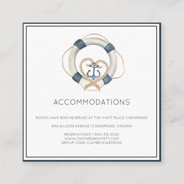 Cartões de alojamento em hotel branco e Marinho ná (Frente)