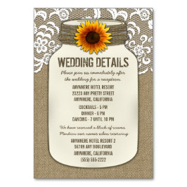 Cartões de alojamento para Recepções de casamento
