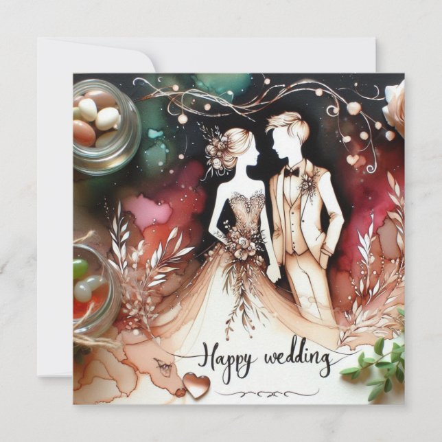 Cartões de Amor Feliz Casamento (Frente)