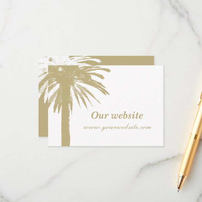 Cartões de anexo para casamento íntimo na praia (Frente/Verso In Situ)