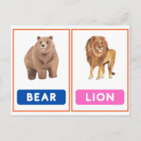 Cartões de Animais Selvagens Interativos
