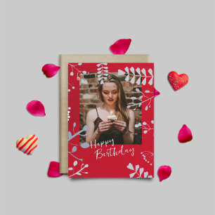 Cartões de aniversário com estrutura floral suave