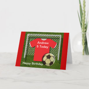 Cartões de Aniversário com Tema de Futebol Vermelh