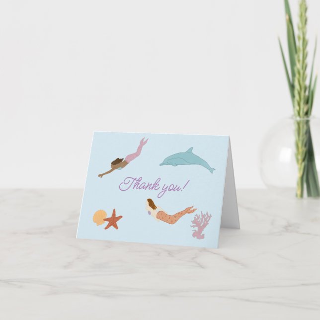 Cartões de aniversário da sereia obrigada (Frente)