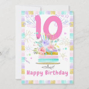 Cartões de aniversário de 10 anos para meninas