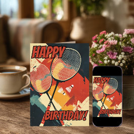 Cartões de Aniversário de Badminton