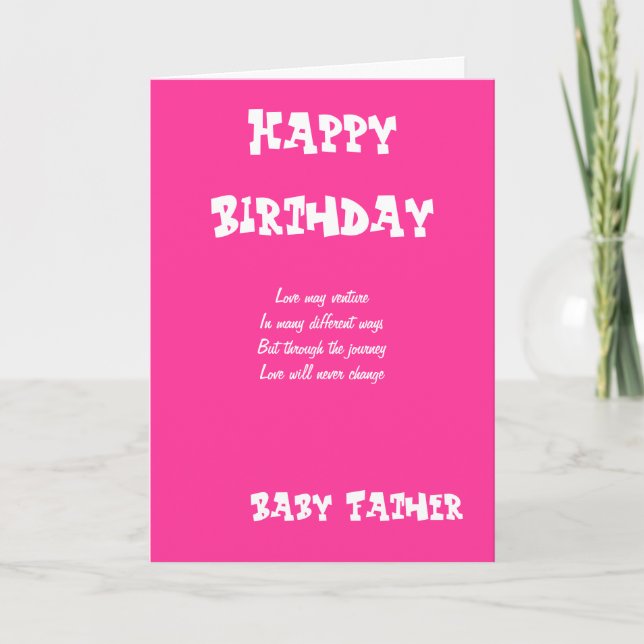 Cartões de aniversário de bebê pai (Frente)