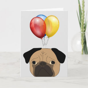 CARTÕES DE ANIVERSÁRIO DE CACHORRO PUG ENGRAÇADOS