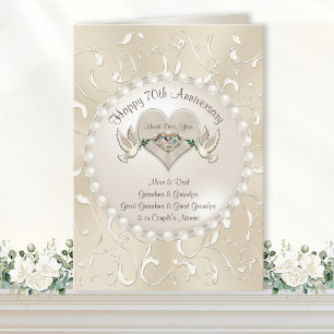 Cartões de aniversário de casamento de 70 Feliz 