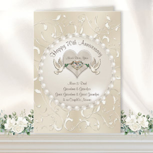Cartões de aniversário de casamento de 70 Feliz 