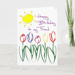 Cartões de aniversário de desenho de Tulip para 
