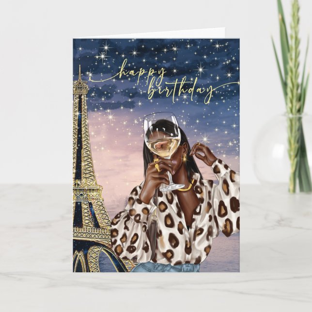 Cartões de Aniversário de Mulher Americana African (Frente)