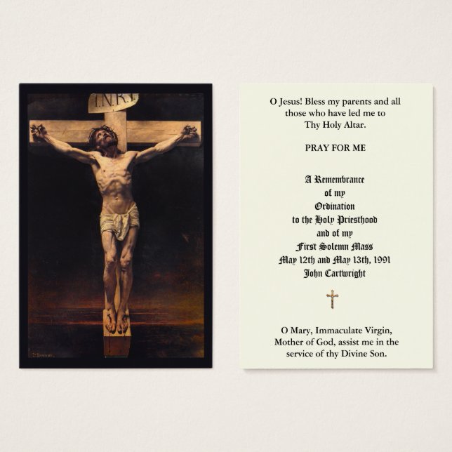 CARTÕES DE ANIVERSÁRIO DE ORDENAÇÃO DE PADRE CATÓL (Frente & Verso)