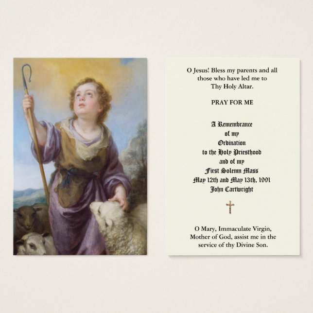 CARTÕES DE ANIVERSÁRIO DE ORDENAÇÃO DE PADRE CATÓL (Frente & Verso)