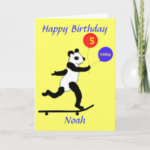 Cartões de Aniversário de Panda Skate