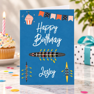 Cartões de Aniversário de Remo Tripulação Esporte