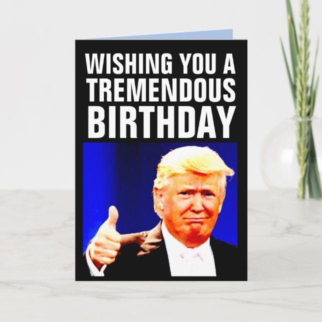 CARTÕES DE ANIVERSÁRIO DE TRUMP DE DONALD (Frente)
