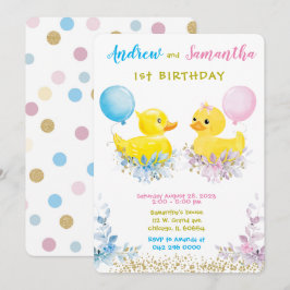 Cartões de Aniversário de Um Ano de Pato de Borrac