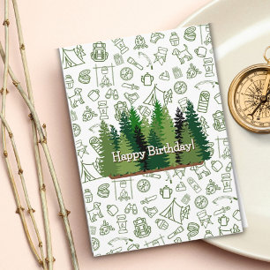 Cartões de Aniversário do Camping-Themed e Nature