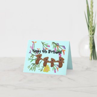 Cartões de aniversário do fofinho Koalas