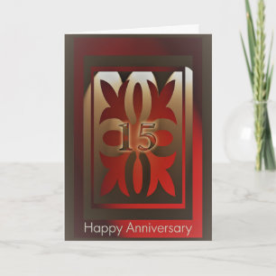 Cartões de Aniversário do Funcionário 15 Anos Verm