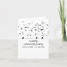 cartões de aniversário dobrados pássaros voando