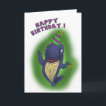 Cartões de aniversário engraçados: Baleia de um<br><div class="desc">Design gráfico de uma baleia engraçada dos desenhos animados na parte dianteira com o subtítulo "esperança você tem uma baleia de um aniversário" no interior.</div>