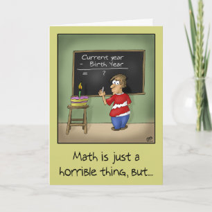 Cartões de Aniversário Engraçados: Matemática de A