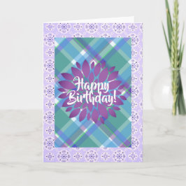 Cartões de Aniversário Feliz e Roxo bonito