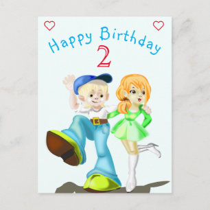 Cartões de Aniversário Feliz Menina e Menino Perso