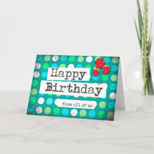 cartões de aniversário felizes vermelhos azuis cor