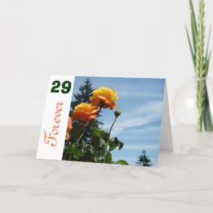 Cartões De Aniversário Laranja Rosas 29 Para Sempr