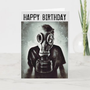 CARTÕES DE ANIVERSÁRIO MÁSCARA DE GÁS