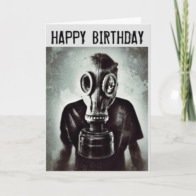 CARTÕES DE ANIVERSÁRIO MÁSCARA DE GÁS (Frente)