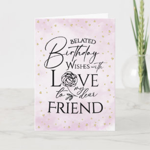 Cartões de Aniversário Minimalistas Atrasados Para