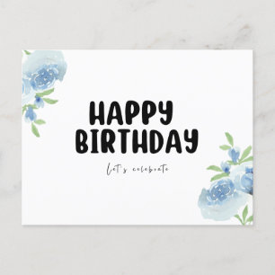 Cartões de aniversário minimalistas preto e branco