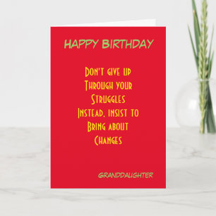 Cartões de aniversário motivacionais da neta