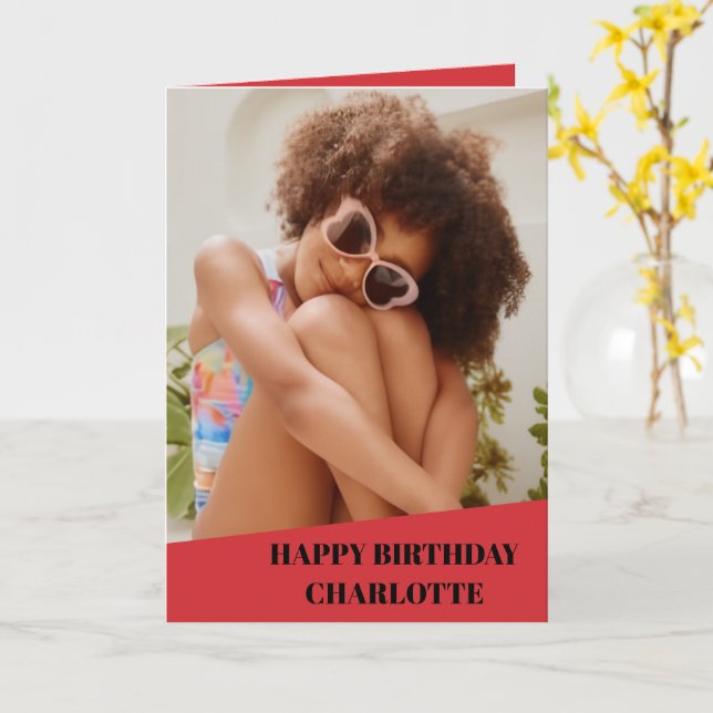 Cartões de Aniversário Simples Personalizados com  (Flor Amarela)