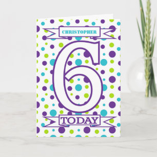 Cartões de aniversários 6 para crianças
