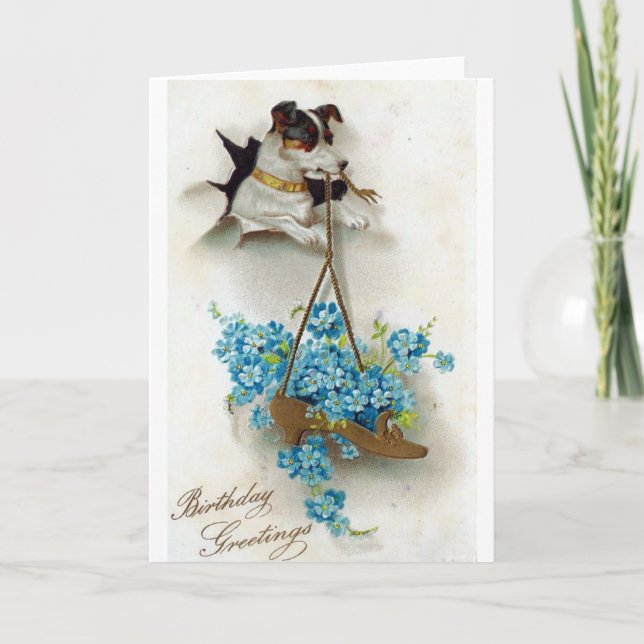 Cartões de aniversários Cachorro Cachorro e Calçad (Frente)