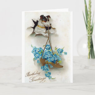 Cartões de aniversários Cachorro Cachorro e Calçad