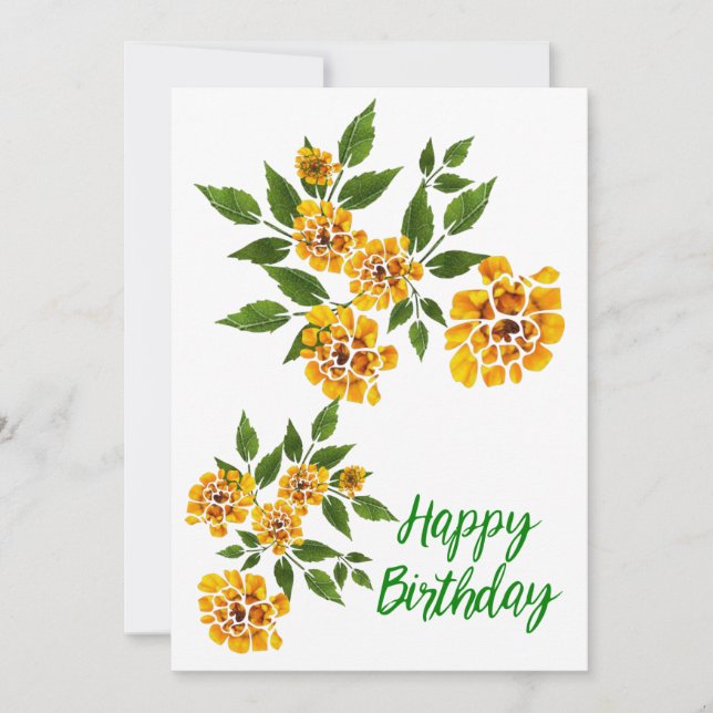 Cartões de aniversários de Flores Amarelas (Frente)