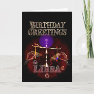 Cartões de aniversários Libra Zodiac de Valxart